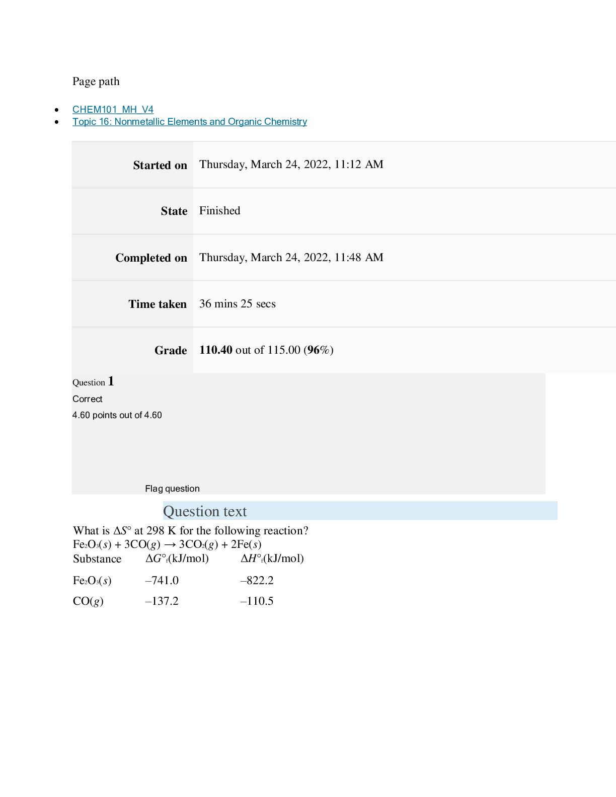 Preview image for CHEM101 Topic 16: Nonmetallic Elements and Organic Chemistry[GRADED A+]